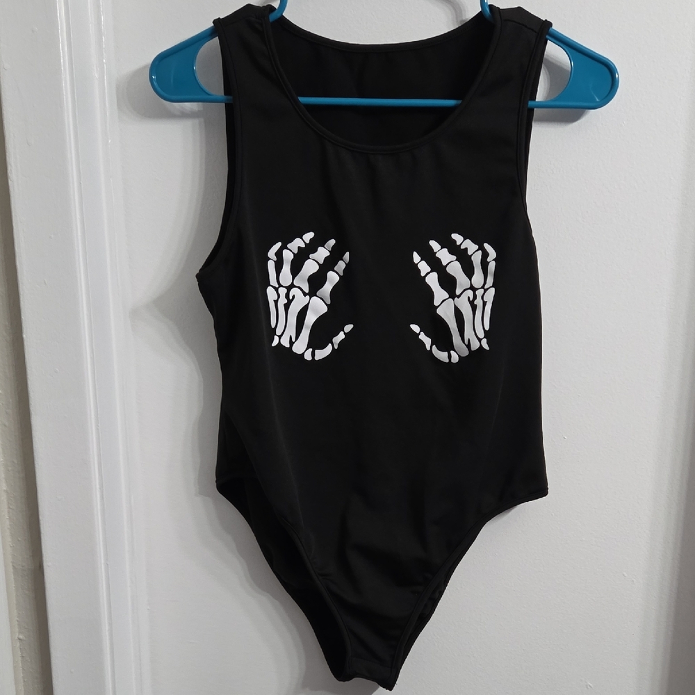 SHEIN Black Skeleton Hands Bodysuit*ONLY BUNDLED*